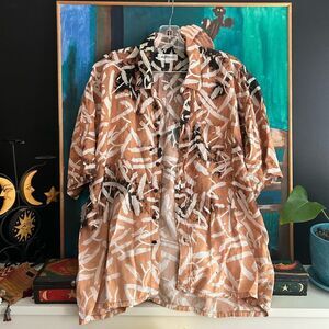 Montello Stylish Artistic Tie Dye Men's Button-Down Shirt Distressed XL